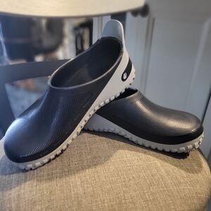 Birkenstock Black and White Slip-On Loafers